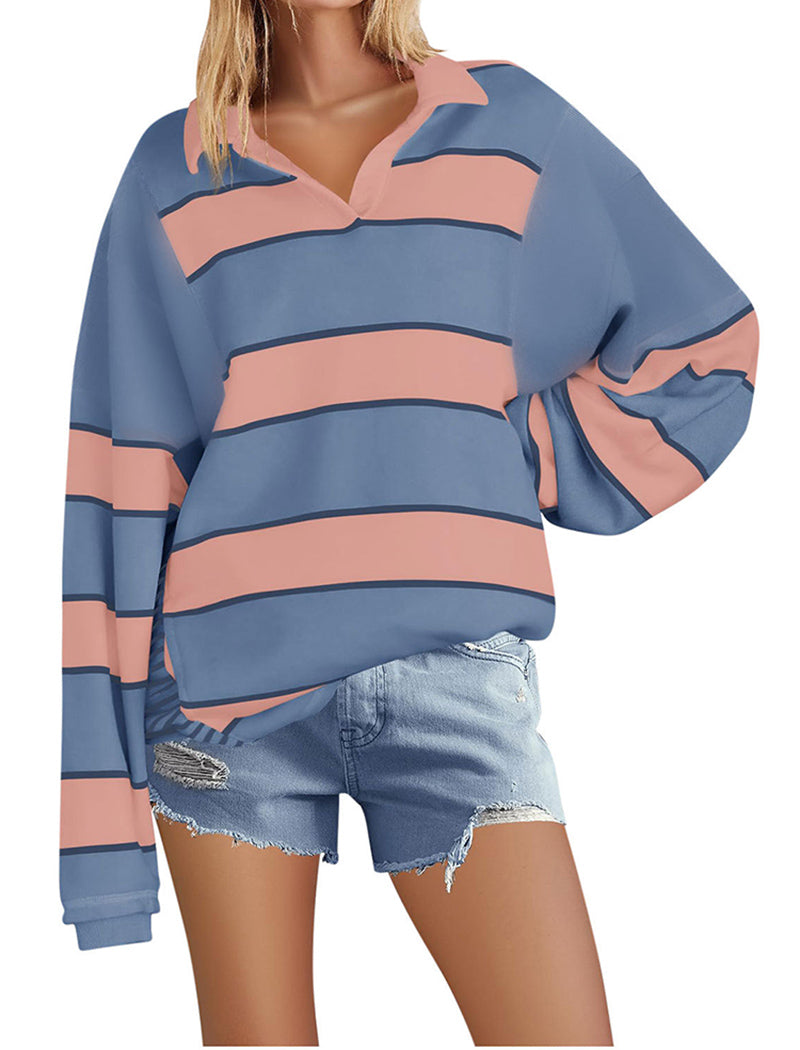 Striped Oversized Polo Top