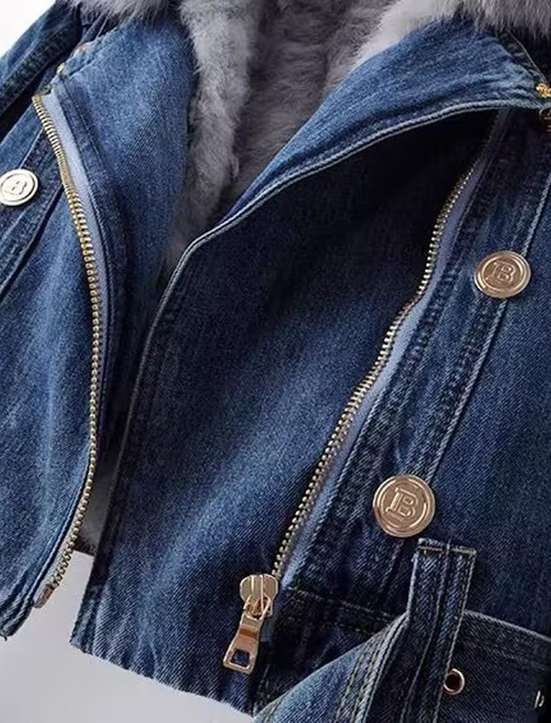 Faux Fur Denim Jacket