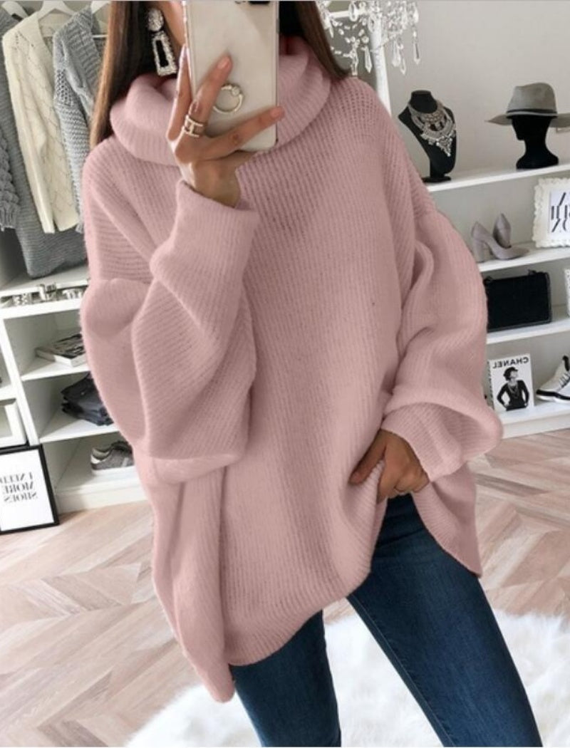 Oversized Turtleneck Knit Sweater