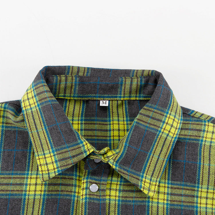 Plaid Button-Front Shirt