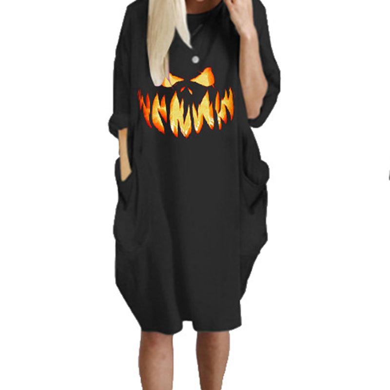 Oversized Pumpkin Face Dress