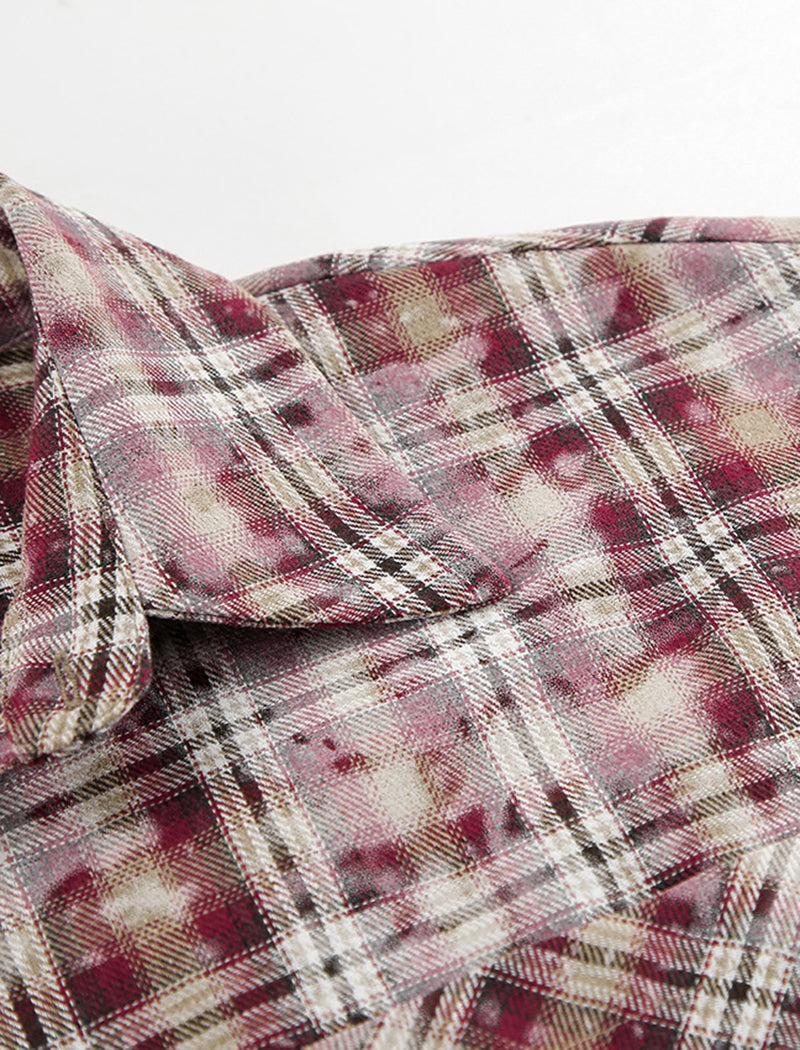 Plaid Collar Loose Long Sleeve Casual Shirt