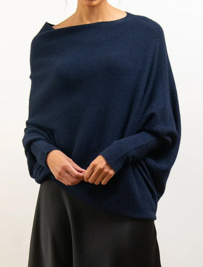 Off-Shoulder Oversized Knit Pullover