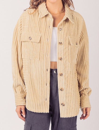 Button-Up Corduroy Overshirt