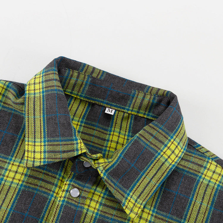 Plaid Button-Front Shirt