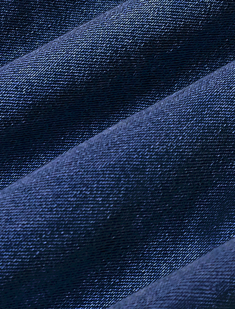 Puff Sleeve Denim Blouse with Bow Accent