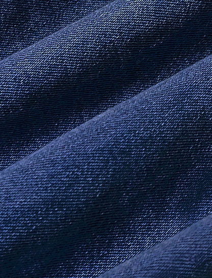 Puff Sleeve Denim Blouse with Bow Accent