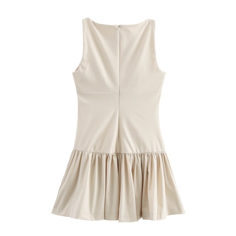 Sleeveless Ruffle Hem Dress