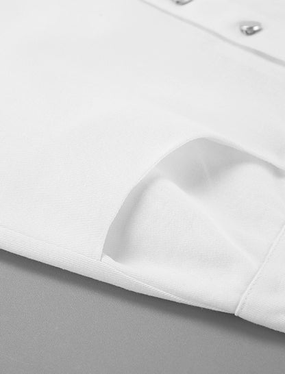 High-Waisted Slim Buttoned Skirt