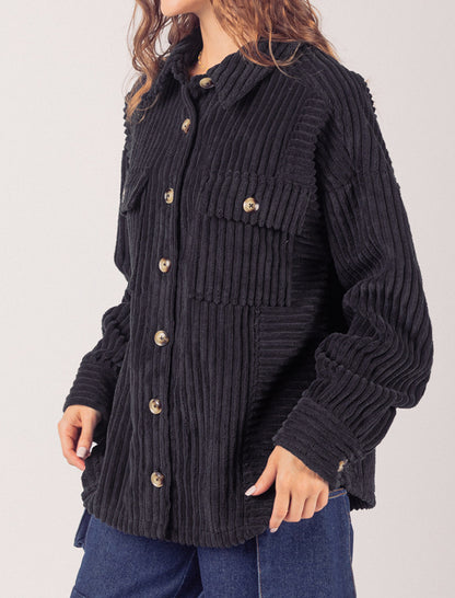 Button-Up Corduroy Overshirt