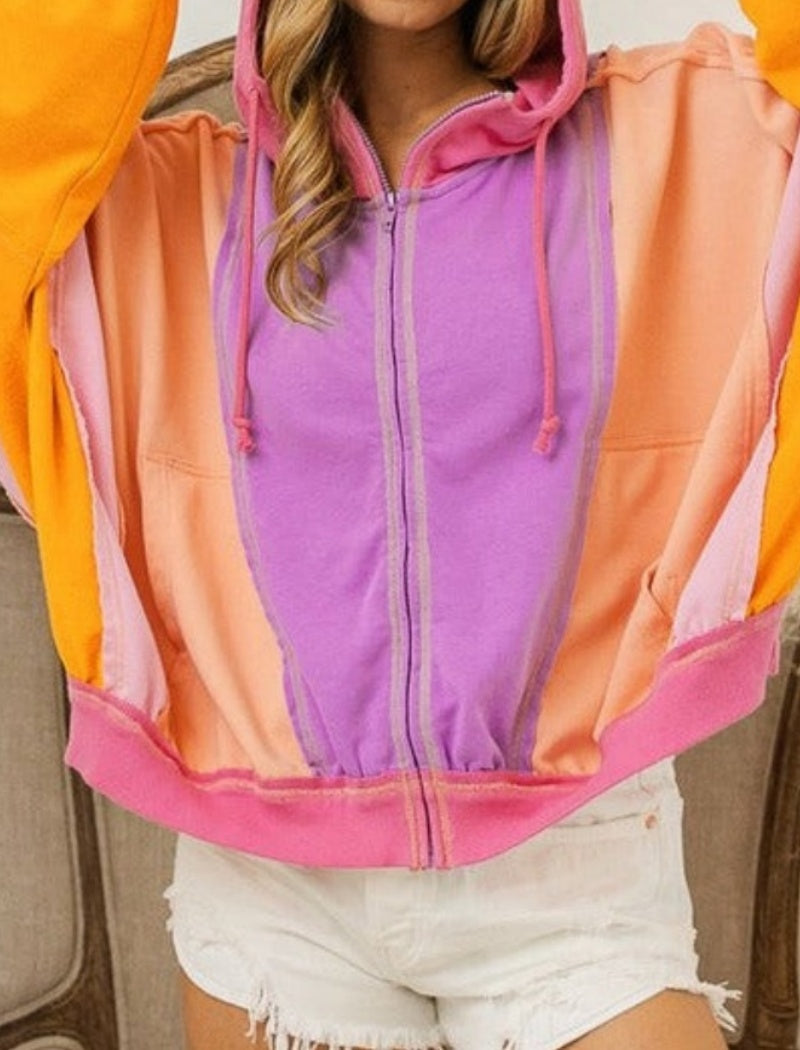 Oversized Colorblock Hoodie