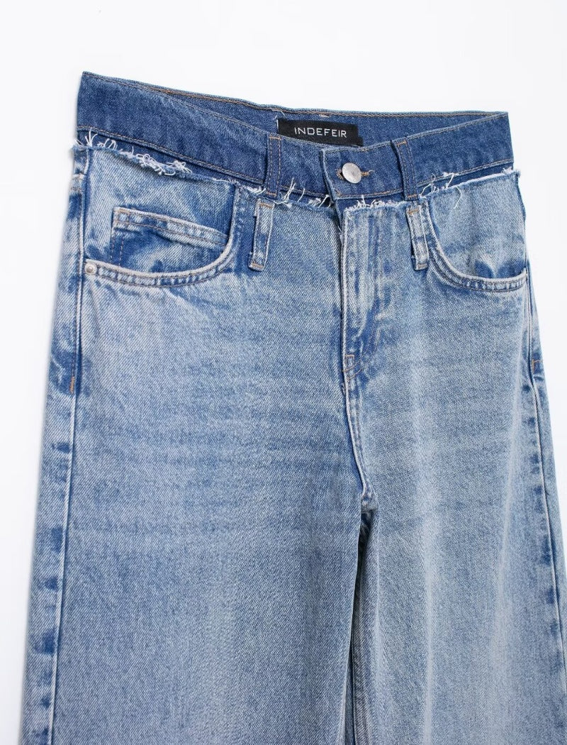 High-Waisted Straight-Leg Jeans