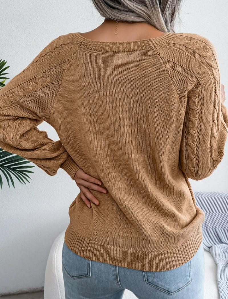 Knit Button-Accent Sweater