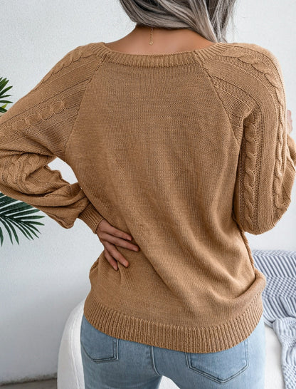 Knit Button-Accent Sweater