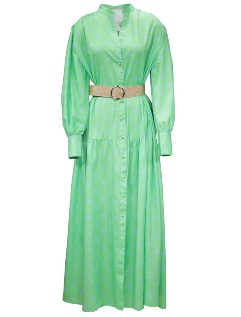 Belted Maxi Shirt Dress