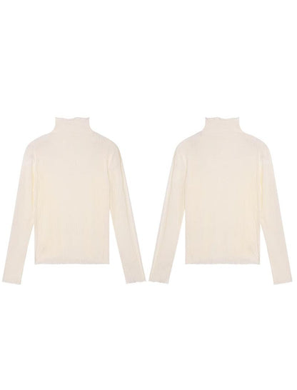 Sheer High Neck Long-Sleeve Top