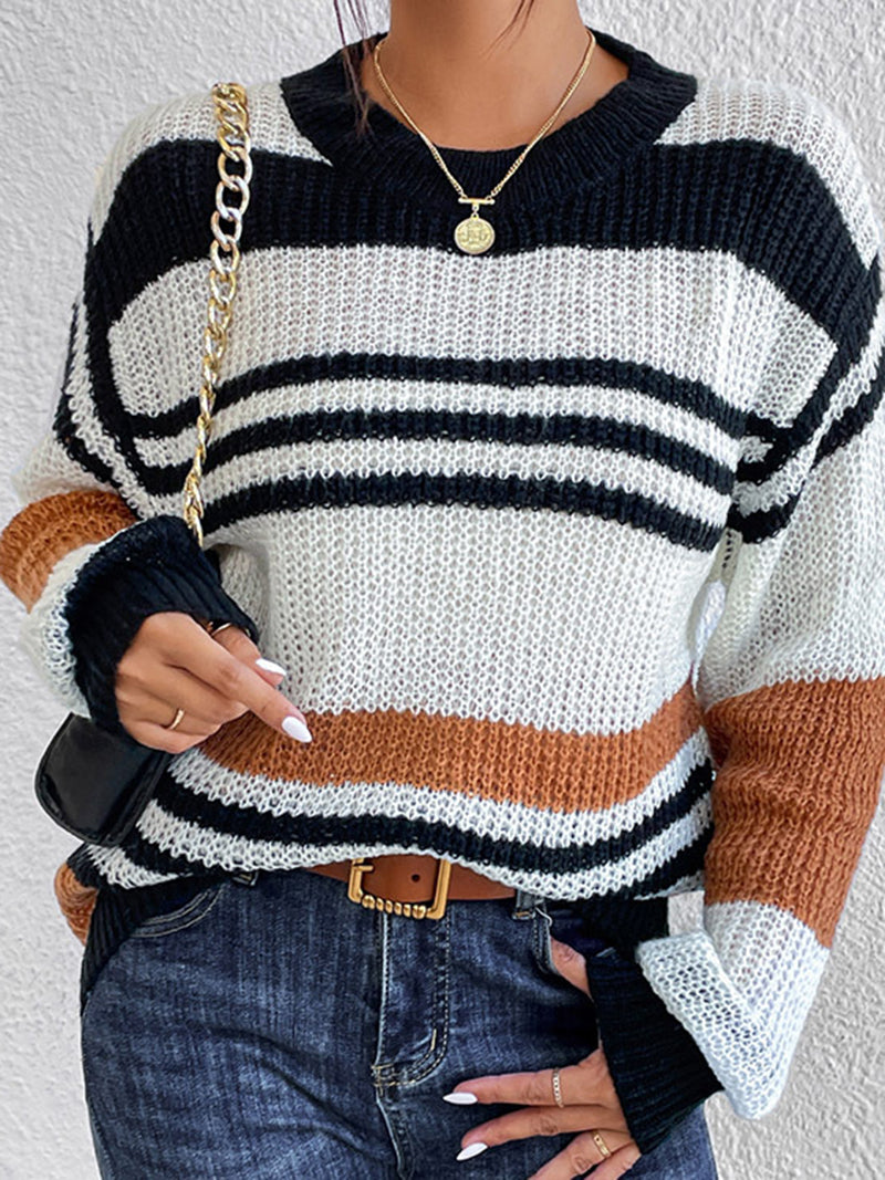 Color Block Striped Sweater