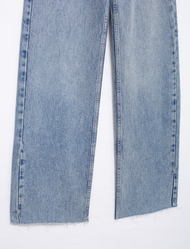 High-Waisted Straight-Leg Jeans