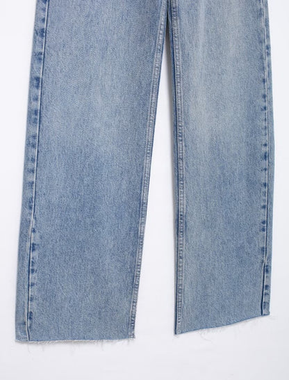 High-Waisted Straight-Leg Jeans