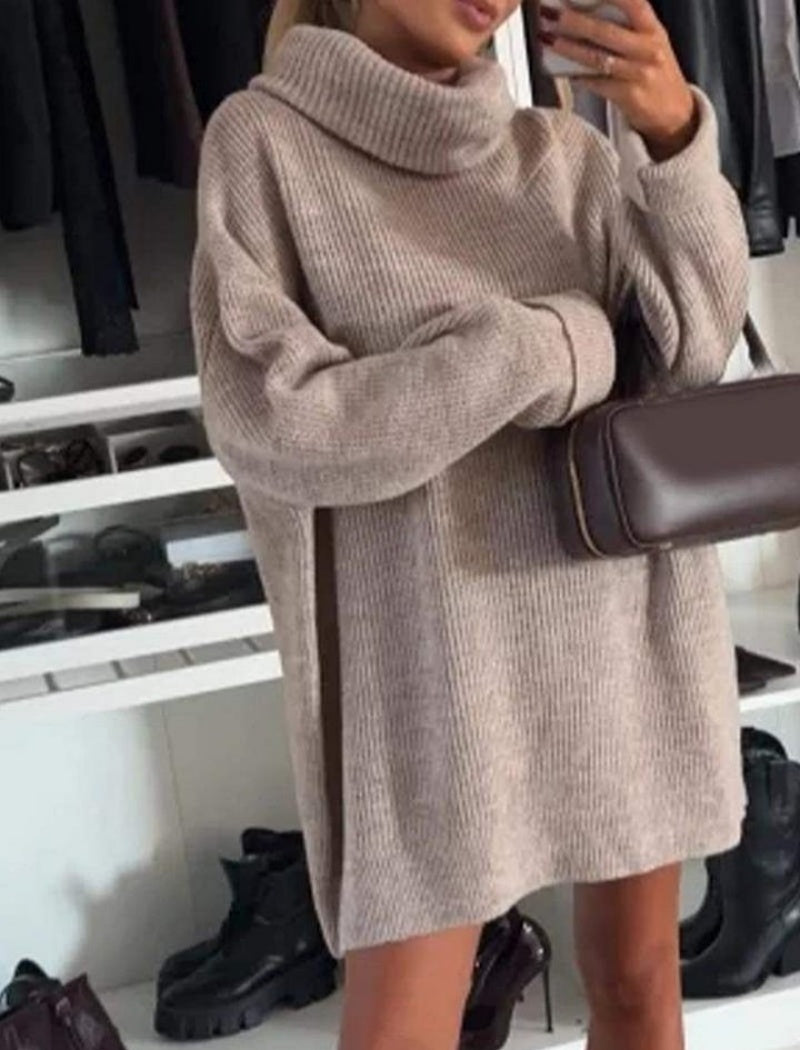 Oversized Turtleneck Knit Sweater