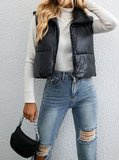 Cropped Puffer Vest