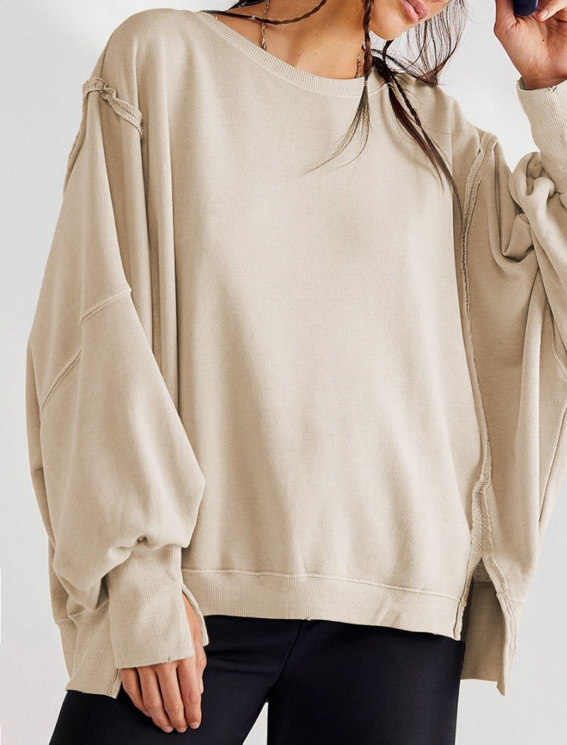 Colorblock Pullover with Contrast Trim