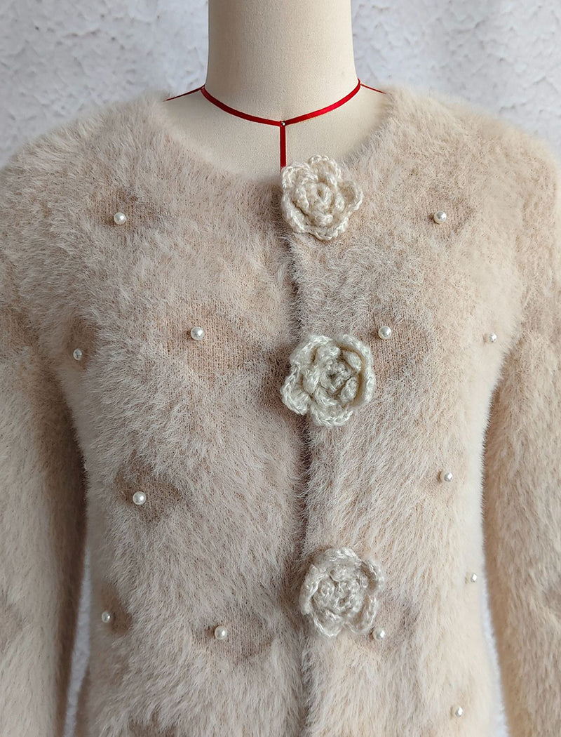 Mohair Open Front Cardigan