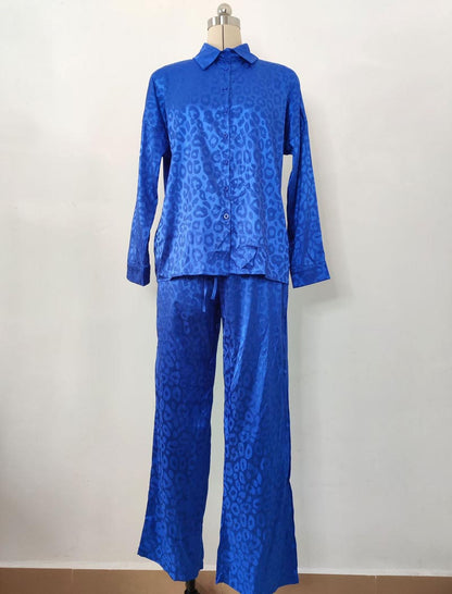 Leopard Print Shirt and Pants Set [NON-RETURNABLE]