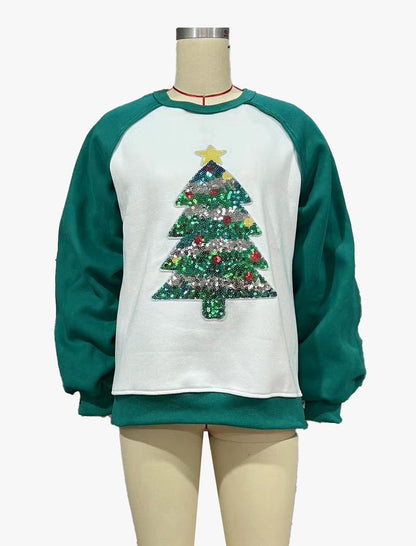 Christmas Tree Raglan Sleeve Top