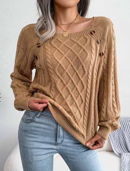 Knit Button-Accent Sweater