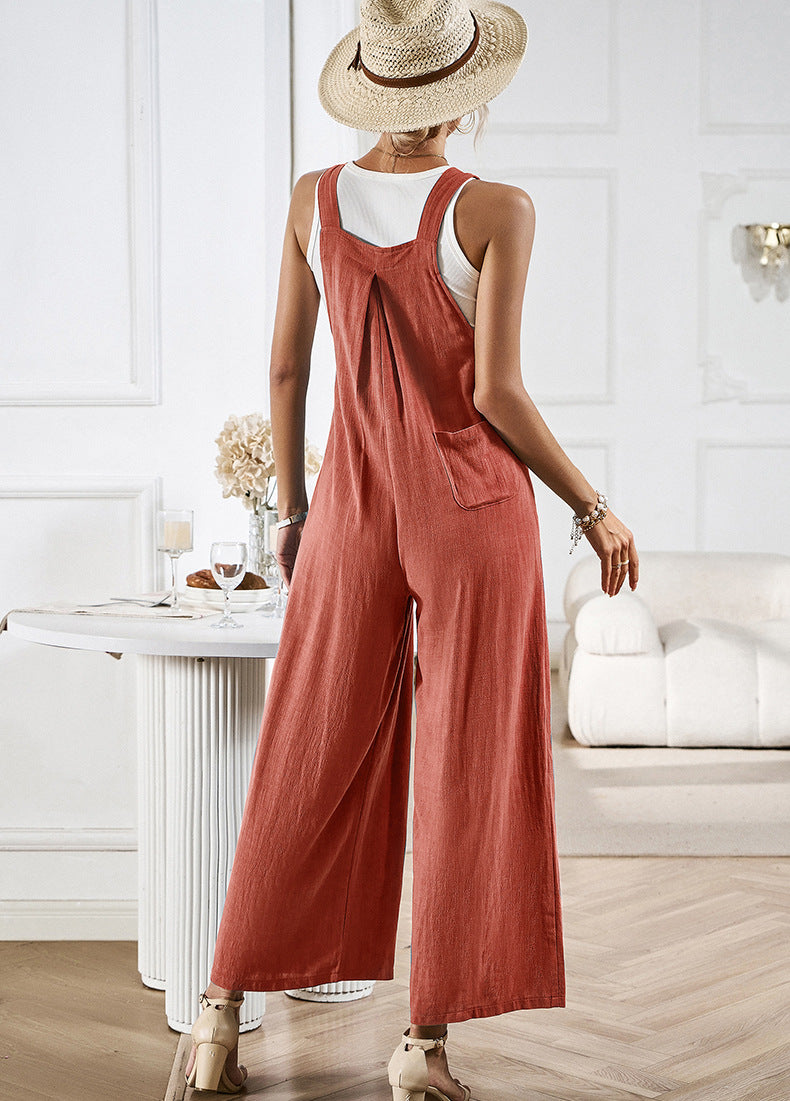 DVI407063J Wide Leg Casual Jumpsuit