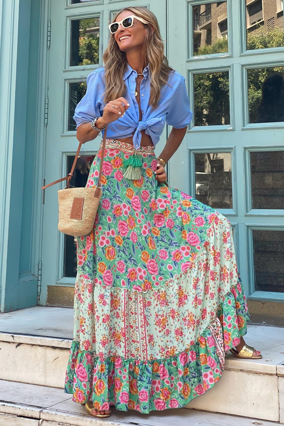 Paisley Print Maxi Skirt