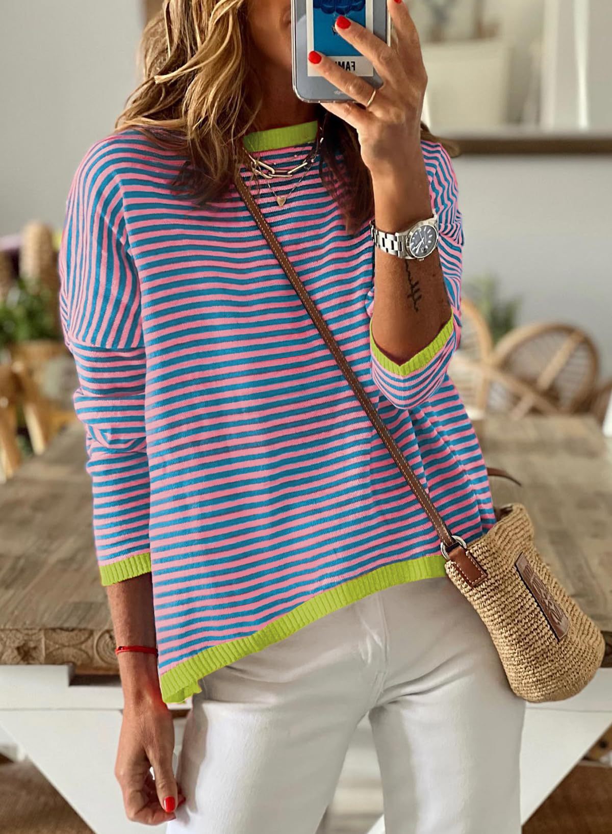 Striped Knit Pullover