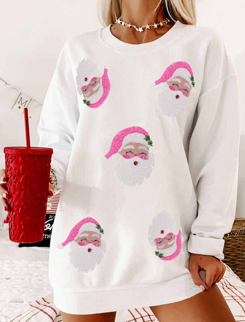 Festive Santa Graphic Oversized Top