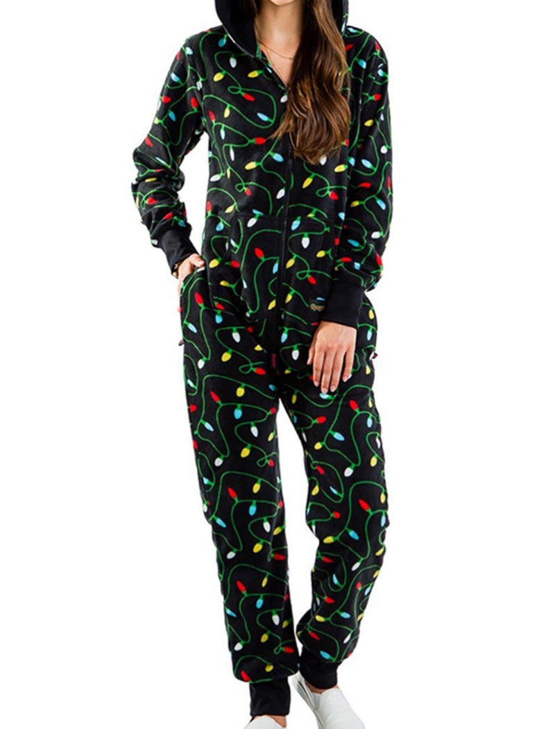 Snowman Print Hooded Onesie