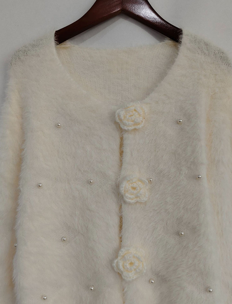 Mohair Open Front Cardigan