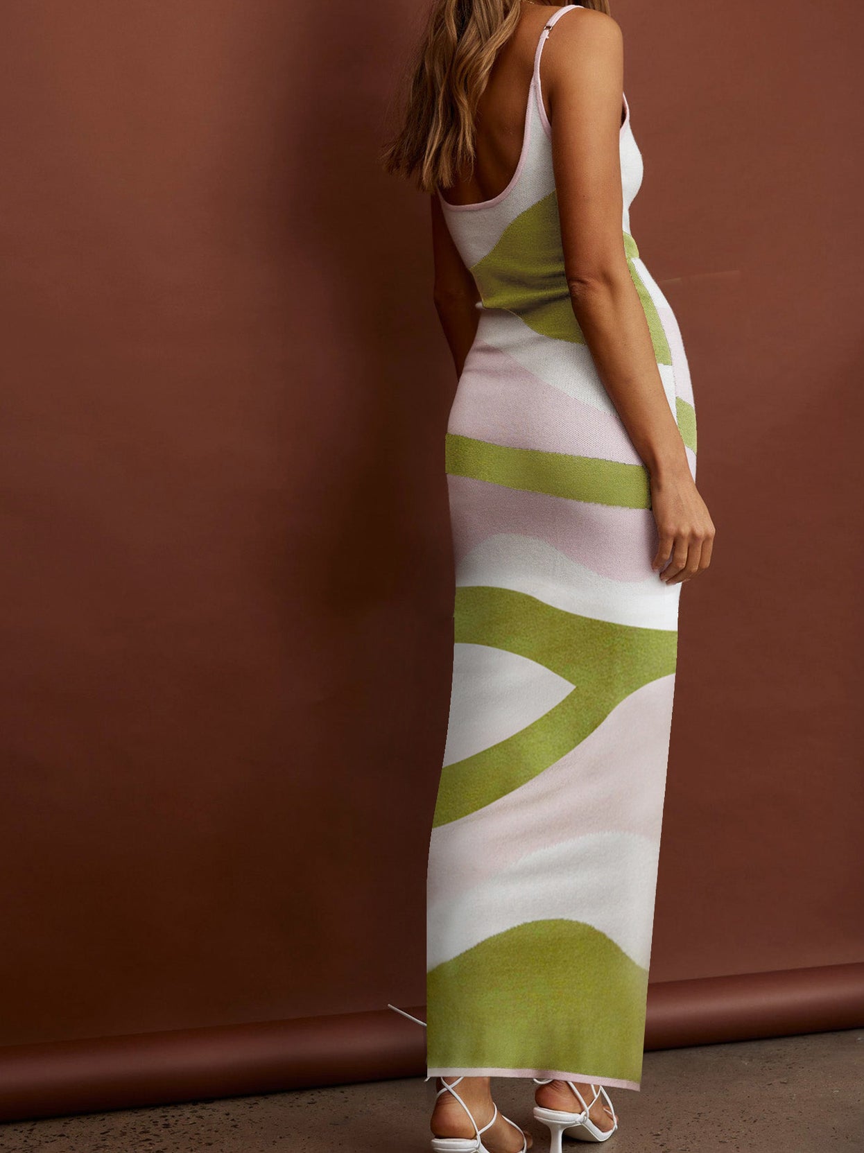 Graphic Print Bodycon Maxi Dress