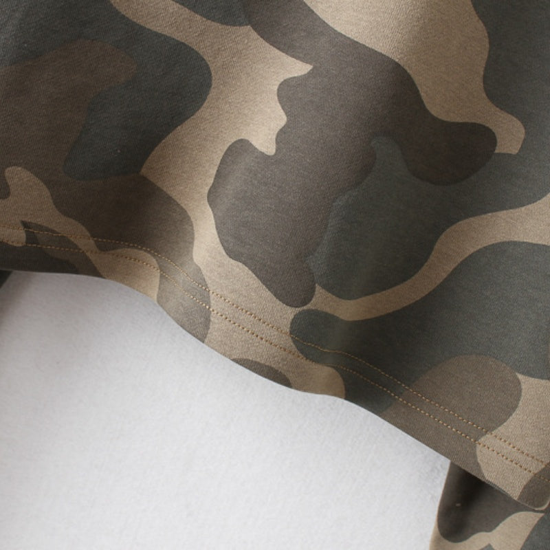 Camouflage Cropped Hoodie [NON-RETURNABLE]