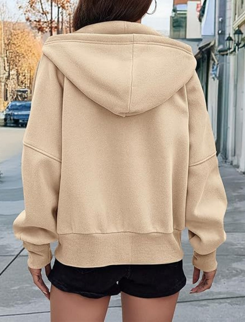 Zip-Up Cropped Hoodie