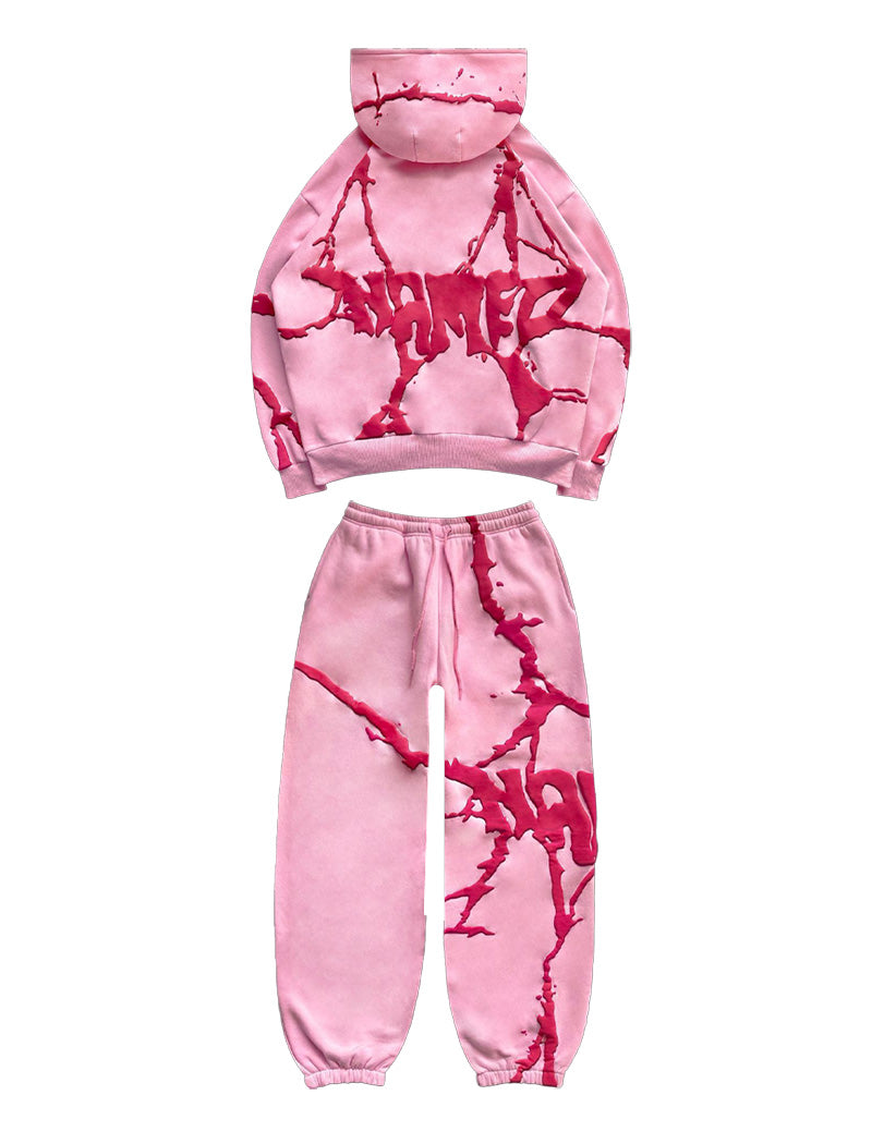 Graffiti Print Hoodie and Jogger Pants Set