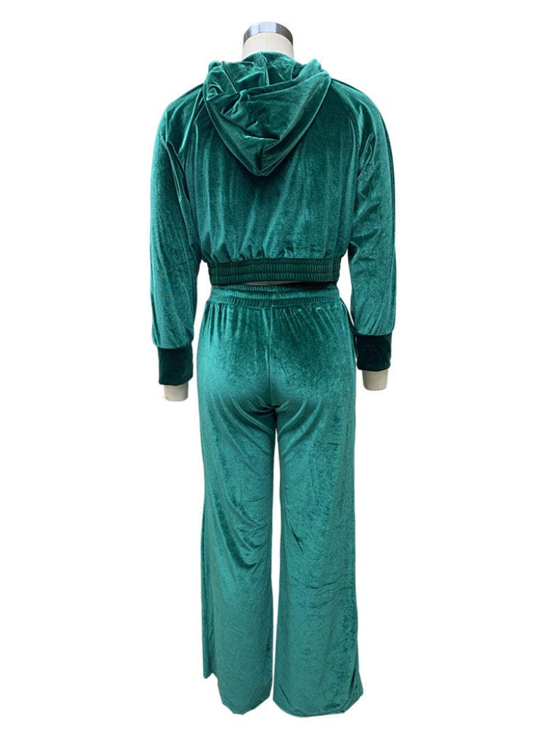 Drawstring Velour Lounge Set