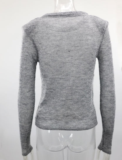 Sheer Fuzzy Knit Pullover