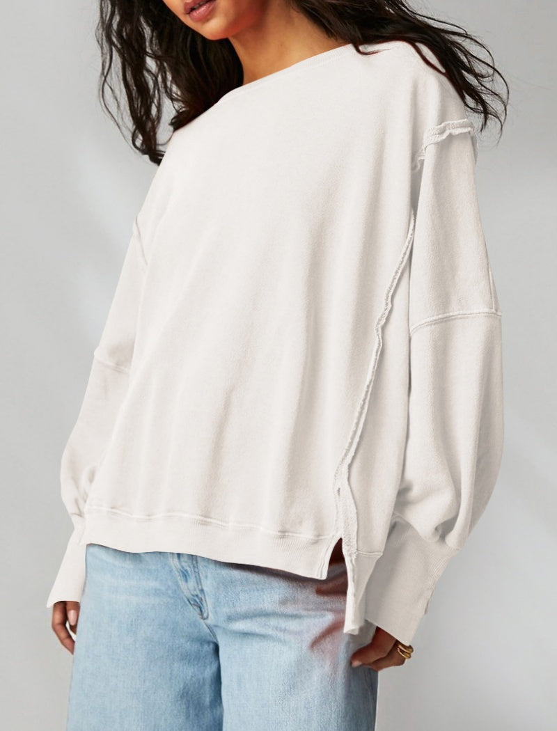Colorblock Pullover with Contrast Trim