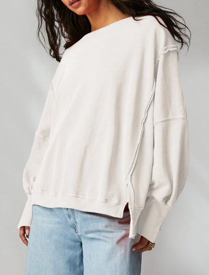Colorblock Pullover with Contrast Trim