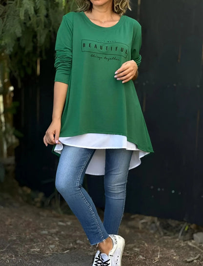 Layered Back Button-Down Top