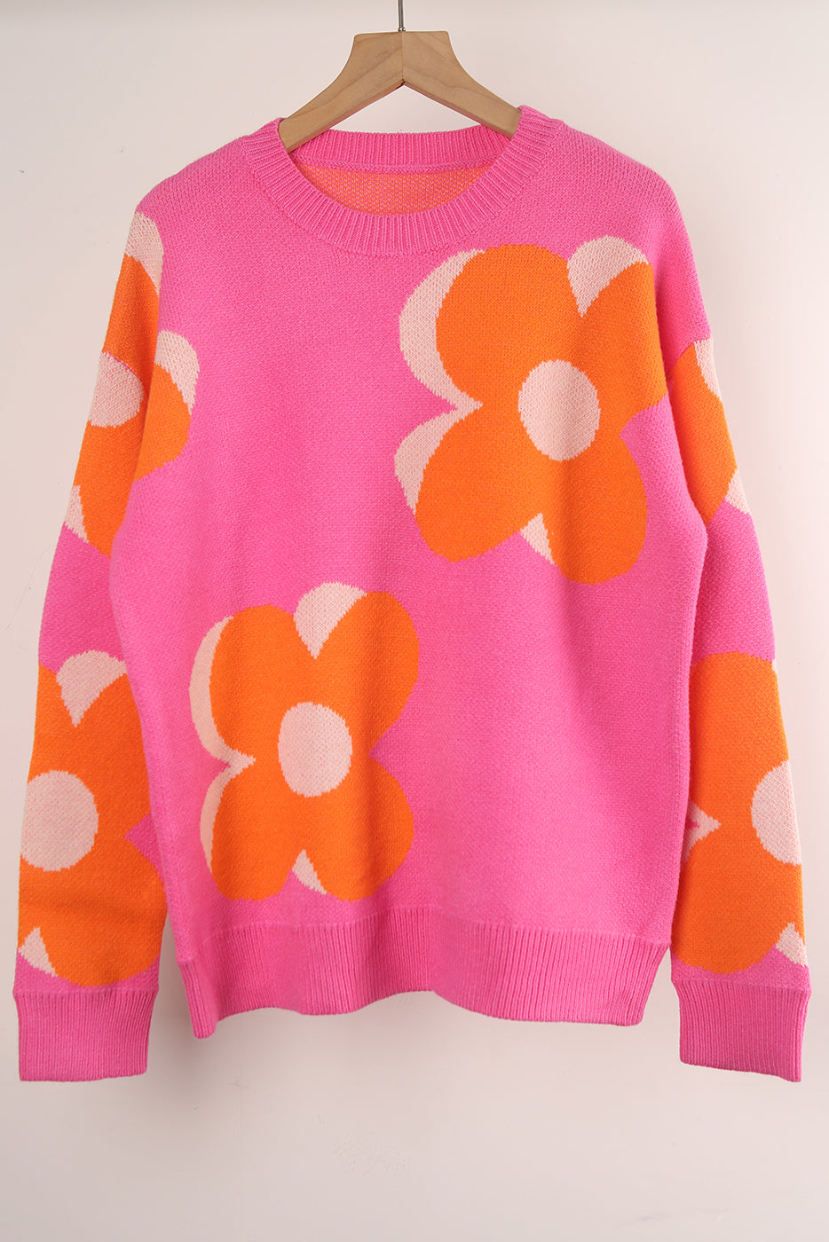 Floral Print Crewneck Sweater