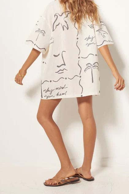 Abstract Face Print Top and Shorts Set