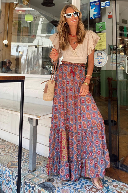 Paisley Print Maxi Skirt