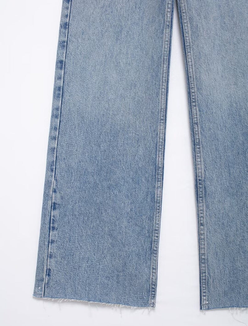 High-Waisted Straight-Leg Jeans