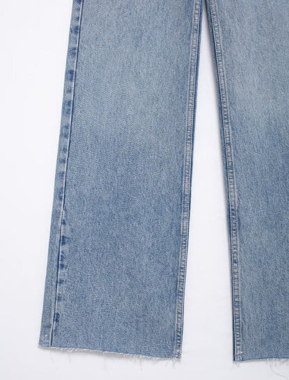 High-Waisted Straight-Leg Jeans